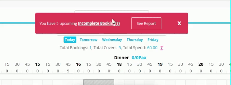 incomplete booking